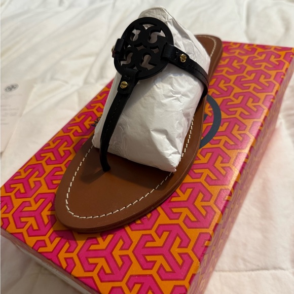 Tory Burch Black and Tan Sandals - Picture 3 of 3